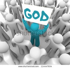 stands-out-in-a-crowd-holding-a-sign-with-the-word-god-on-it-spreading-the-holy-114447934