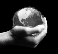 Person holding planet earth