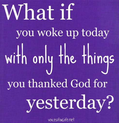 what we thanked god for yesterday