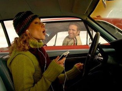 singing in car